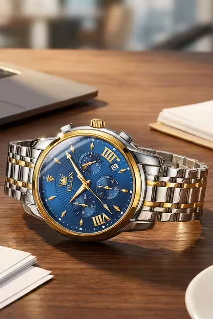 Relógio Olevs masculino. Elegância clássica com sofisticação contemporânea