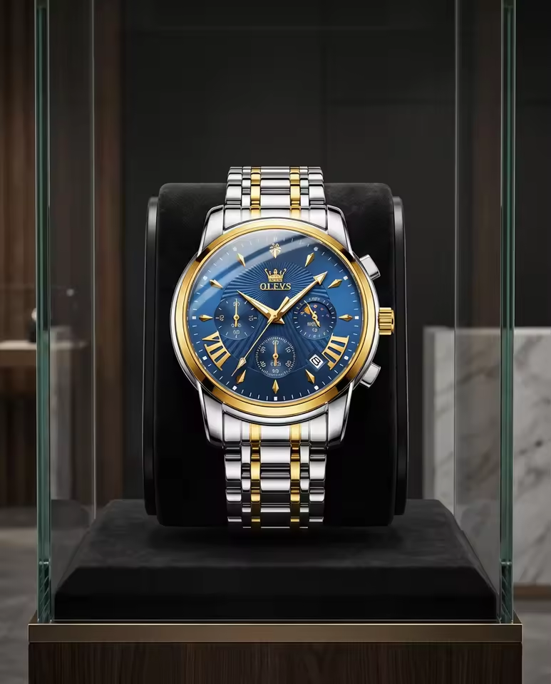 Relógio Olevs masculino. Elegância clássica com sofisticação contemporânea