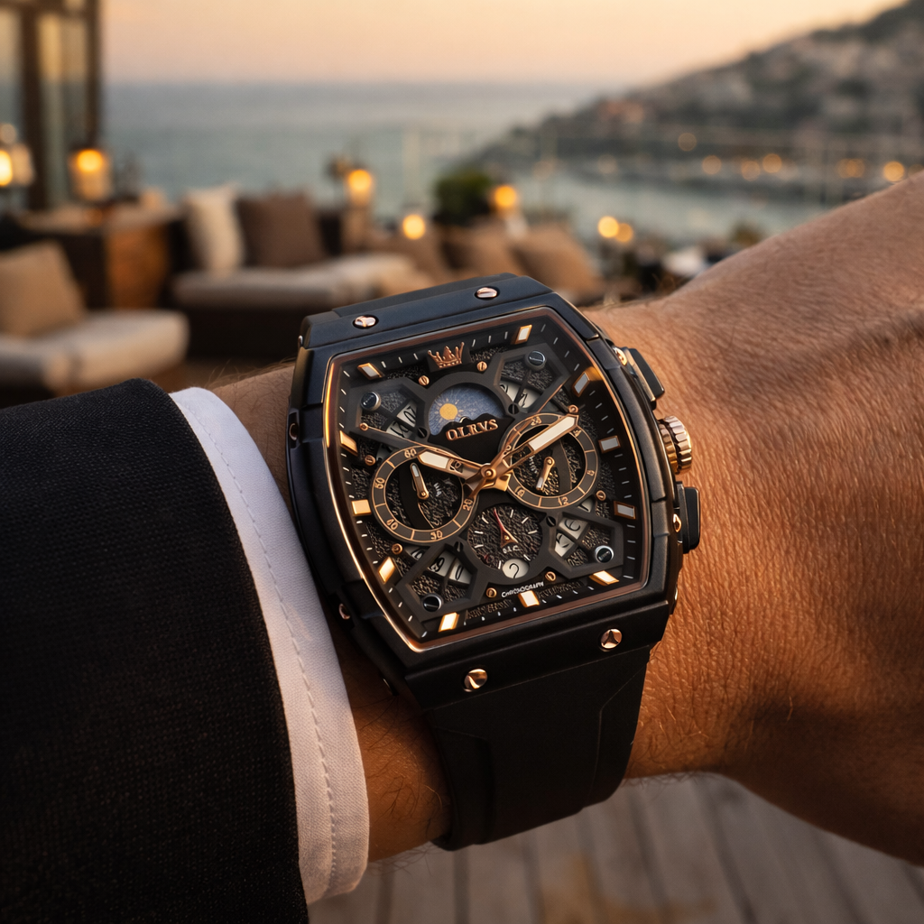 Relógio Olevs Masculino Premium  Design executivo com presença imponente