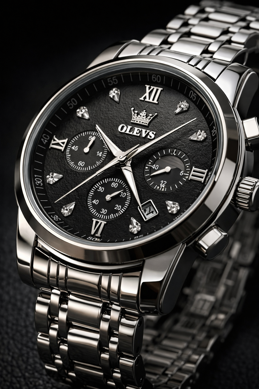 Relógio Olevs masculino prata. Sofisticação moderna, design marcante e executivo