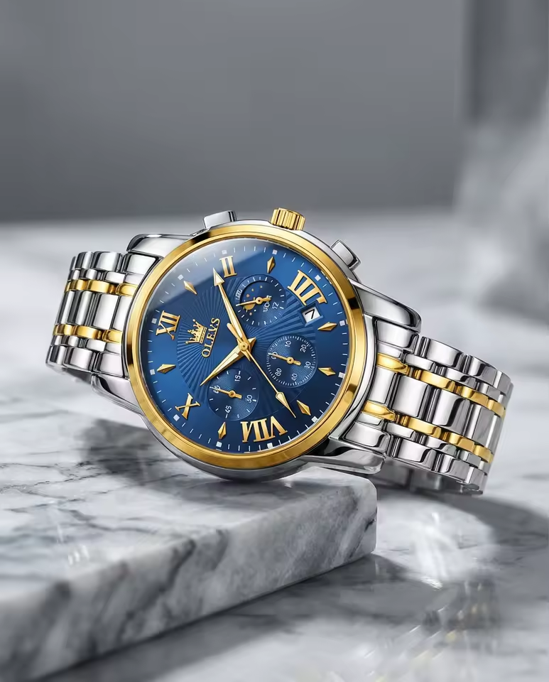 Relógio Olevs masculino. Elegância clássica com sofisticação contemporânea